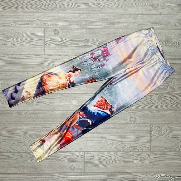 Beauty and the beast lotus leggings kids large Disney beauty and the beast - Picture 3 of 6